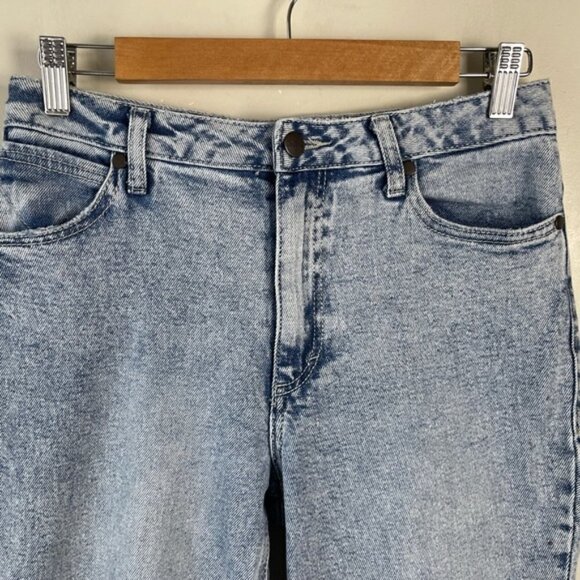 Wrangler retro light acid wash high rise ankle raw hem jeans size 26 - Picture 11 of 13